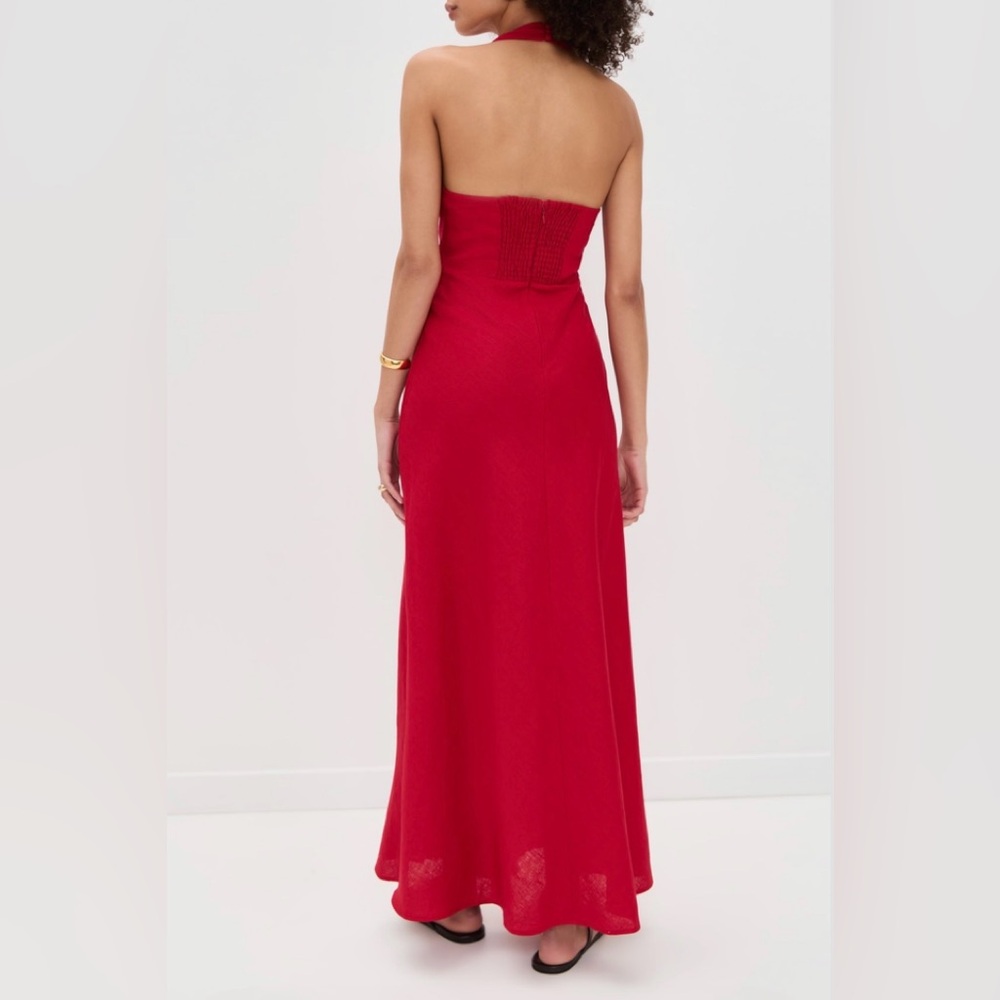 NWT Reformation Delilah linen halter maxi dress - Picture 3 of 11